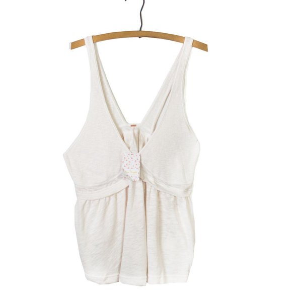 Free People Ivory Zinia V-Neck Tank XL - Picture 3 of 8